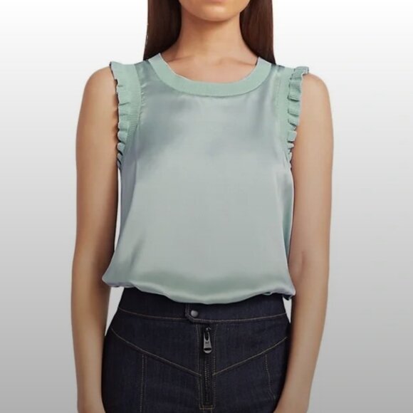 cinq a sept Tops - Cinq à Sept Tous Les Jours Lenore Silk Tank in Mercury